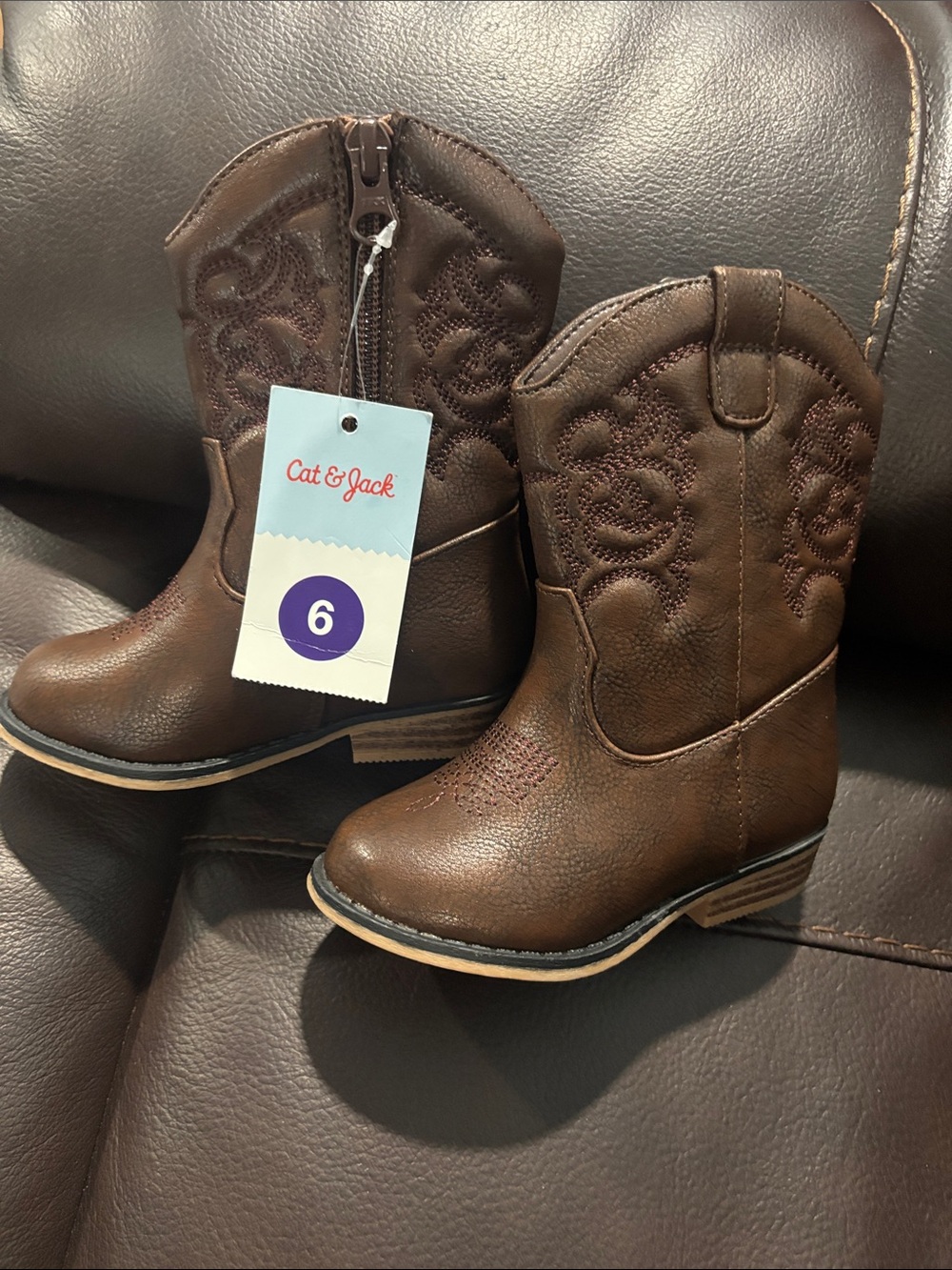 Cat & Jack Brown Toddlers' Western Boots